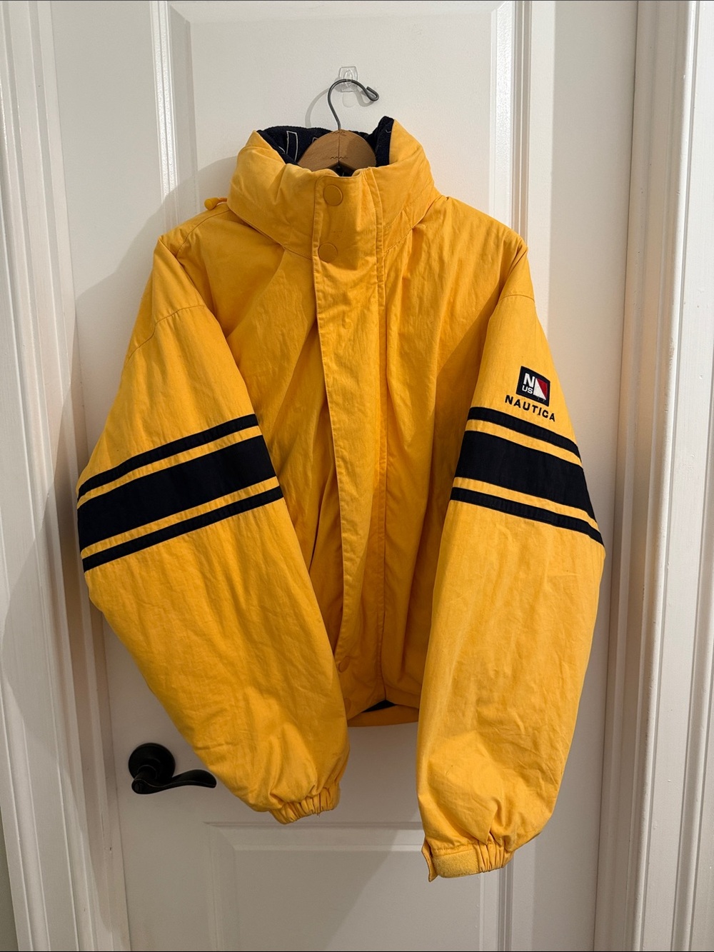 VINTAGE Down-Filled Nautica Yellow Puffer Jacket